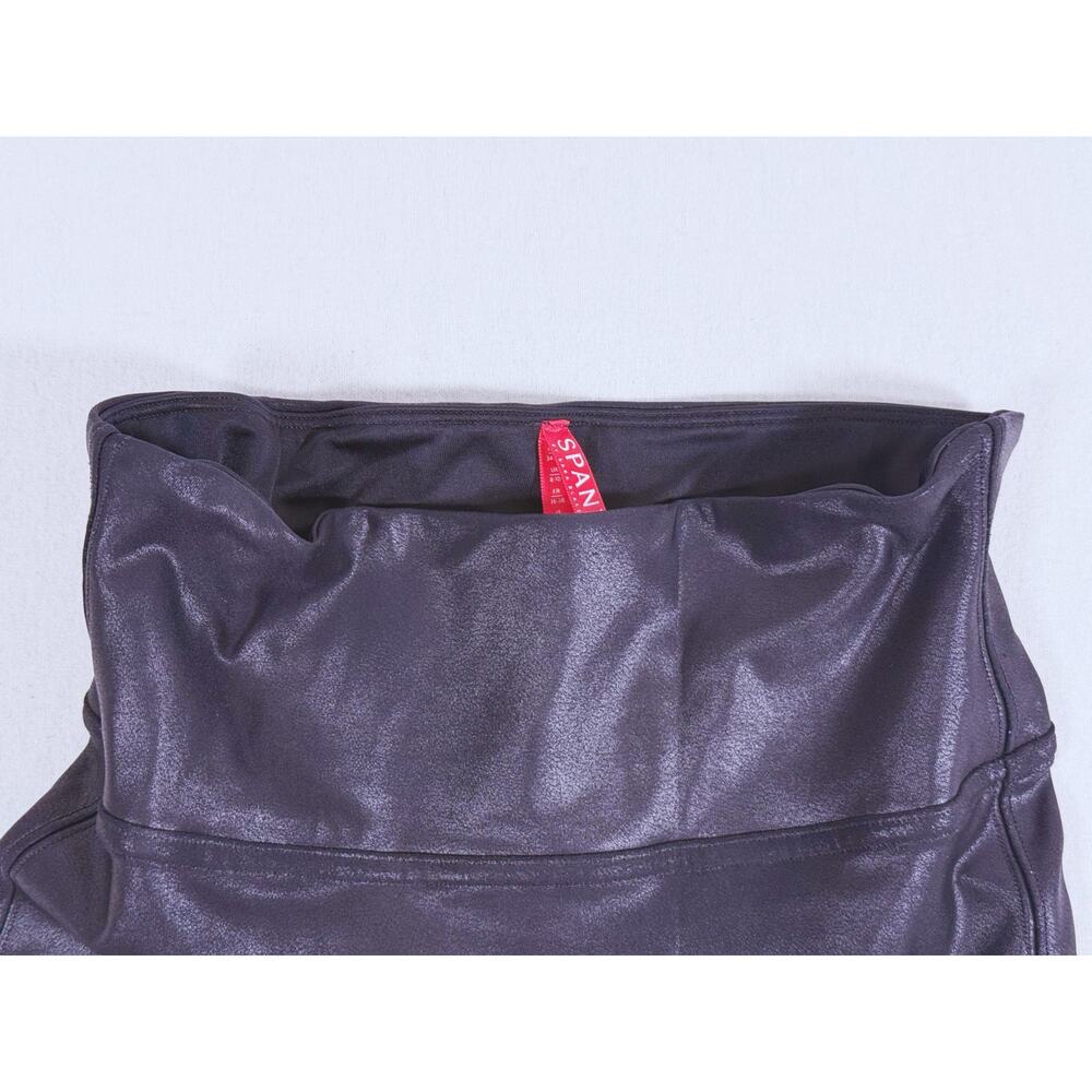 Spanx Sleek Faux Leather Leggings Small Black Slim Edgy Going Out Party Minimal - Picture 4 of 7